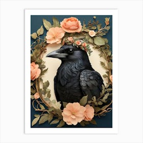 Crow In A Wreath 1 Art Print