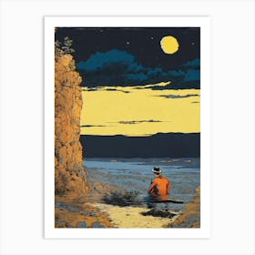 Man In The Moonlight Art Print