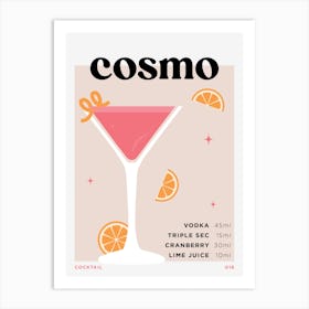 Cosmopolitan in Beige Cocktail Recipe Art Print