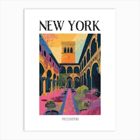 The Cloisters New York Colourful Silkscreen Illustration 3 Poster Art Print