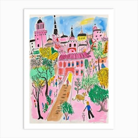 Budapest, Dreamy Storybook Illustration 1 Art Print