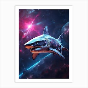 Shark In Space Art Print