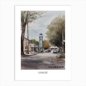 Uvalde Watercolor 1travel Poster Art Print