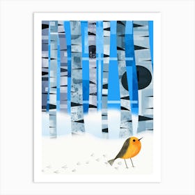 Robin in Snow Art Print