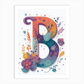 Colorful Letter B Illustration 33 Art Print