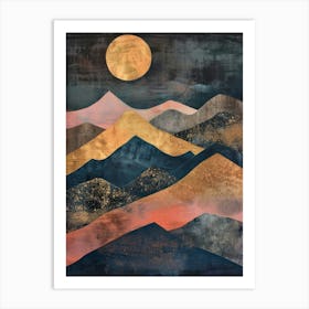 Moonlight In The Mountains 6 Art Print