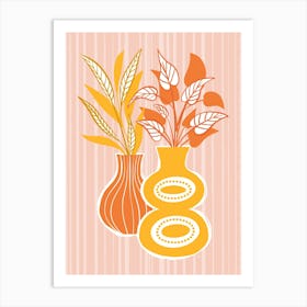 Bright Orange Vases Art Print