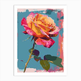 English Roses Painting Tribal Style 2 Art Print