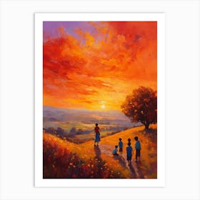 Sunset Over The Hills Art Print