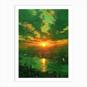 Sunset Over A City 3 Art Print