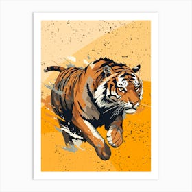 Tiger Running Vector Illustration Art Print