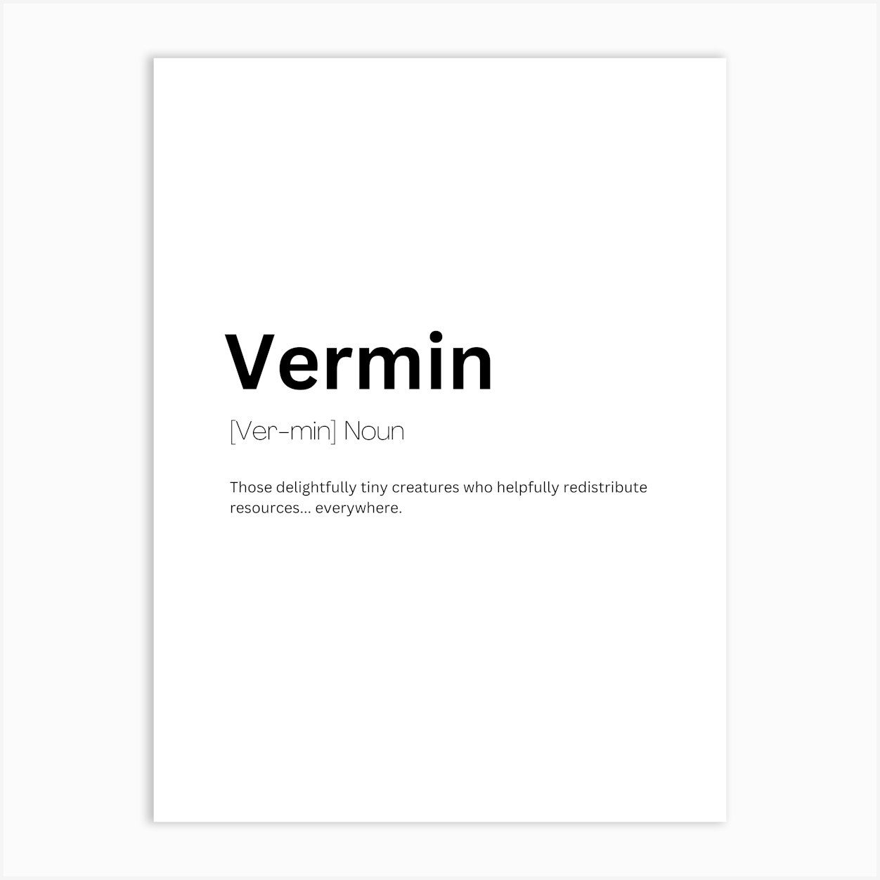 Vermin Definition Meaning Poster