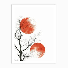 Tree With Red Circles 1 Art Print