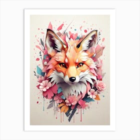 Fox Head Painting Art Print