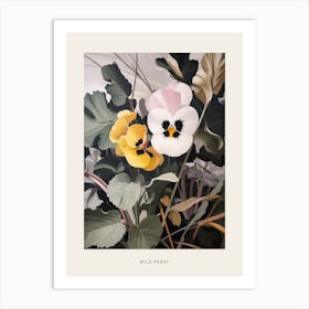 Flower Illustration Wild Pansy 1 Poster Art Print