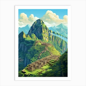 Machu Picchu Pixel Art 3 Art Print