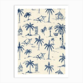 Palm Trees On The Beach 4 Art Print