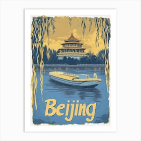 Aihrgdesign A Mid Century Modern Travel Poster For Beijing 2 Art Print