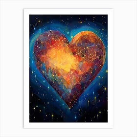 Space Zodiac Heart 3 Art Print