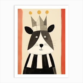 Little Skunk Wearing A Crown Art Print