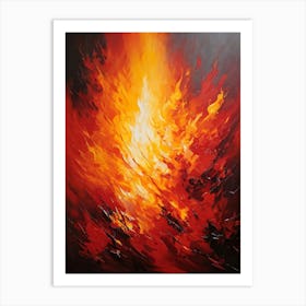 Abstract Art Of Rampant Flames Intensely Fueled By Burning Passion Roaring Upwards With Intense Cri (1) Art Print