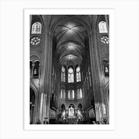 Inside Old Notre Dame Cathedral (Paris Series) Art Print