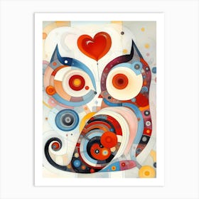 Twilight Love: A Pair of Enchanted Owls Art Print