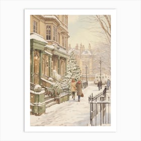 Vintage Winter Illustration London United Kingdom 4 Art Print
