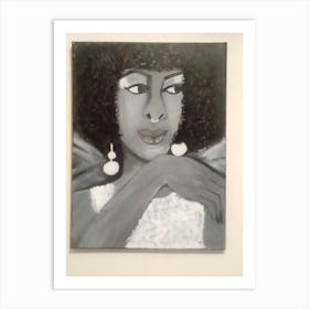 Girl looking sideways Art Print