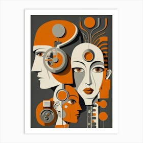 Portrait Of A Man And Woman Art Print