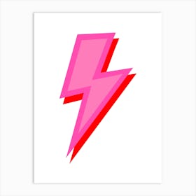 Lightning Flash Pink and Red Art Print