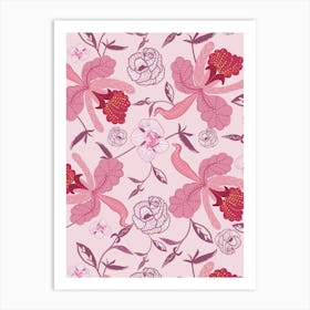 Elegant Floral Pink Art Print