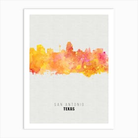 San Antonio Texas City watercolor Art Print