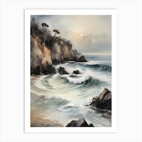 Vintage Coastal Seaside Painting (7) 1 Art Print