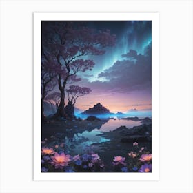 Landscape At Night Print Art Print