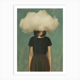 Girl With A Cloud On Her Head Art Print