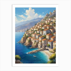 Village By The Sea Art Print