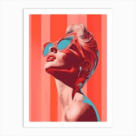 Sexy Woman In Sunglasses Art Print