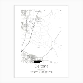 Deltona,United States Minimalist Map Art Print