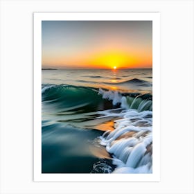 Sunset At The Beach -Reimagined Art Print