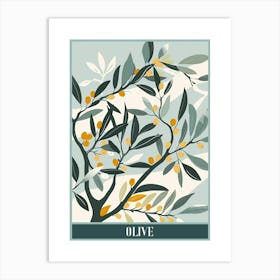 Olive Tree Flat Illustration 7 Poster Art Print