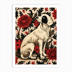 Chinese Lunar Year Of The Dog White 2 Full William Morris Style Art Print