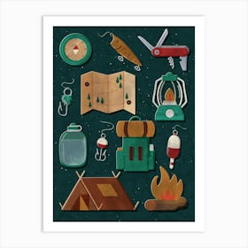 Camping Art Print