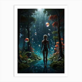 Girl In The Forest 1 Art Print