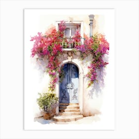 Ancona, Italy   Mediterranean Doors Watercolour Painting 4 Art Print