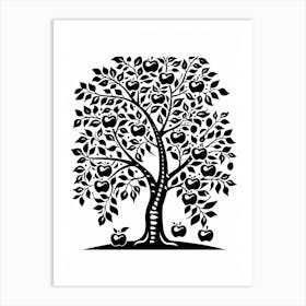 Apple Tree Simple Geometric Nature Stencil 1 Art Print