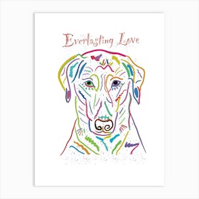 popart style colorful dog portrait Art Print