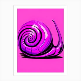 Full Body Snail Magenta 3 Pop Art Art Print