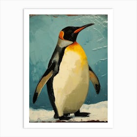 King Penguin Zavodovski Island Colour Block Painting 2 Art Print