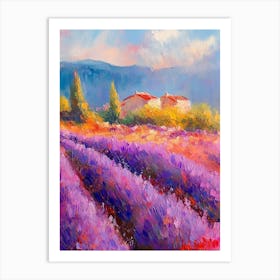 Oil Painting Lavender Field Art Print